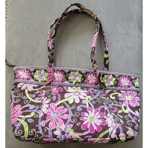 15in Vera Bradley Miller Tote Bag Purple Punch Retired Pattern‎
